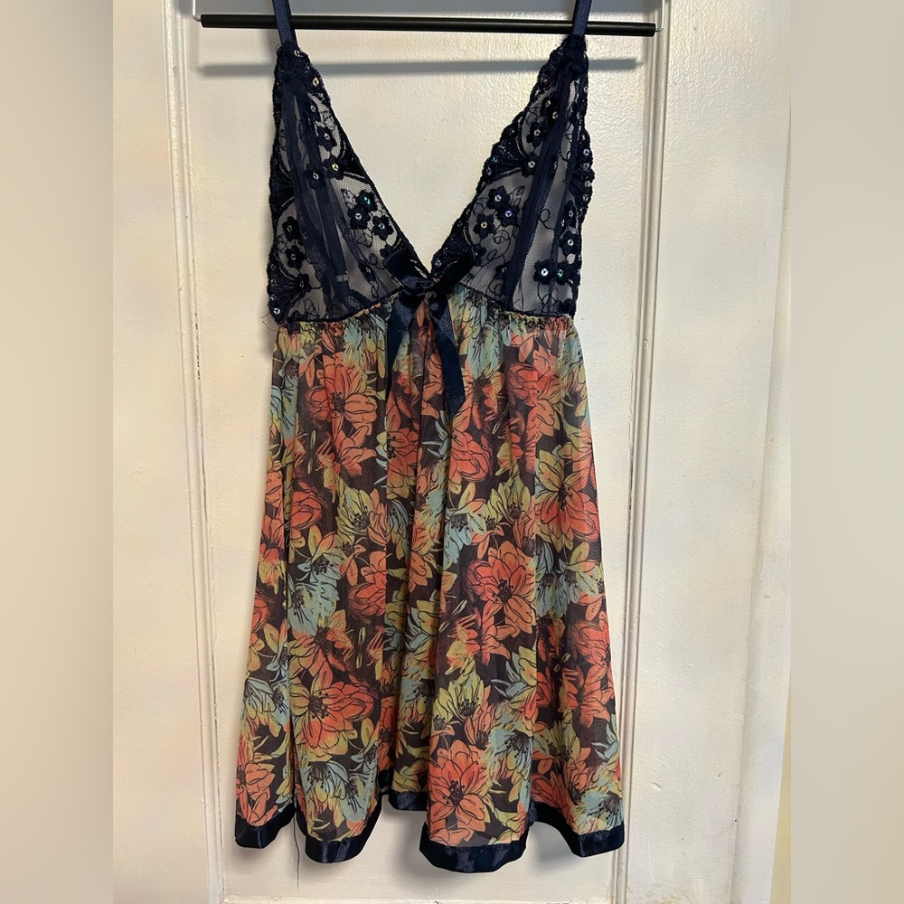 Navy sheer babydoll Lingere dress